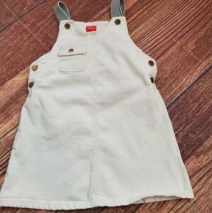 Lulu Kids white jumper overall dress sz 4